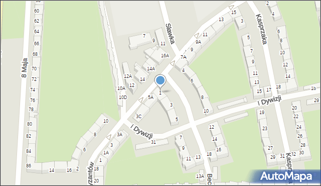 Wrocław, Becka Józefa, 1, mapa Wrocławia