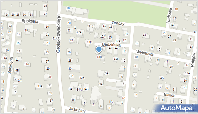 Wrocław, Będzińska, 13D, mapa Wrocławia