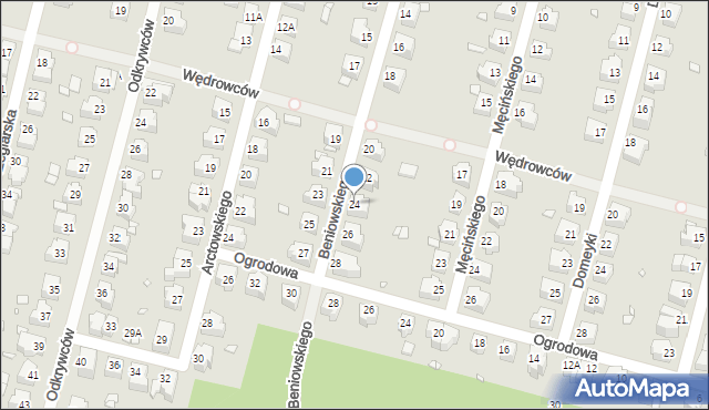 Wrocław, Beniowskiego Maurycego, 24, mapa Wrocławia