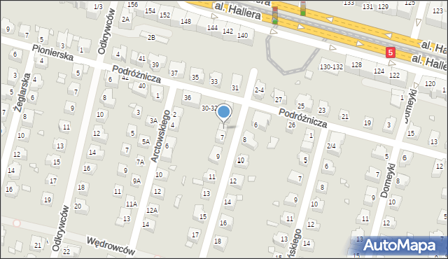 Wrocław, Beniowskiego Maurycego, 7A, mapa Wrocławia