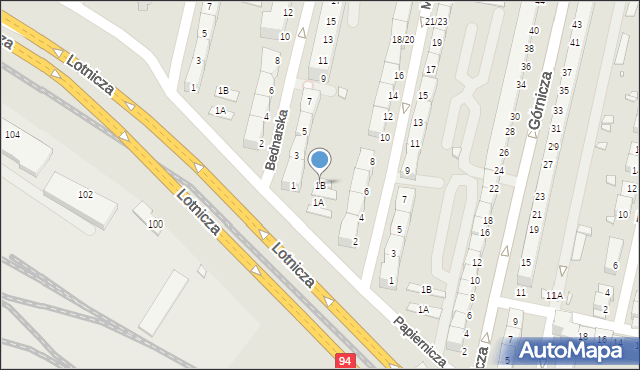 Wrocław, Bednarska, 1B, mapa Wrocławia