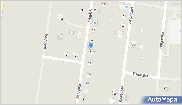 Wschowa, Belgijska, 24, mapa Wschowa