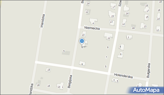 Wschowa, Belgijska, 8, mapa Wschowa