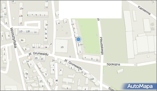 Wschowa, Berwińskiego, 3, mapa Wschowa