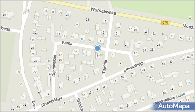Wysokie Mazowieckie, Bema Józefa, gen., 1, mapa Wysokie Mazowieckie