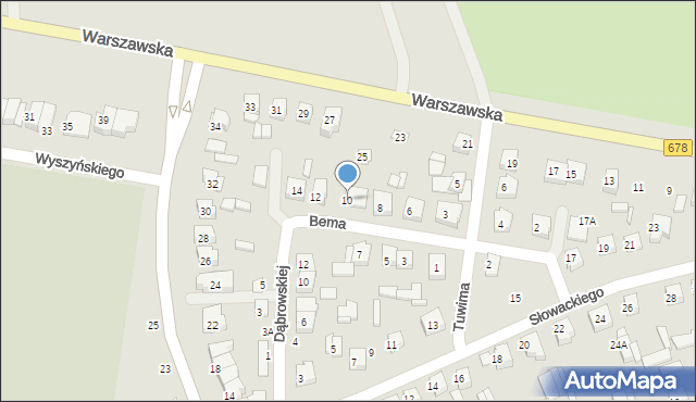 Wysokie Mazowieckie, Bema Józefa, gen., 10, mapa Wysokie Mazowieckie