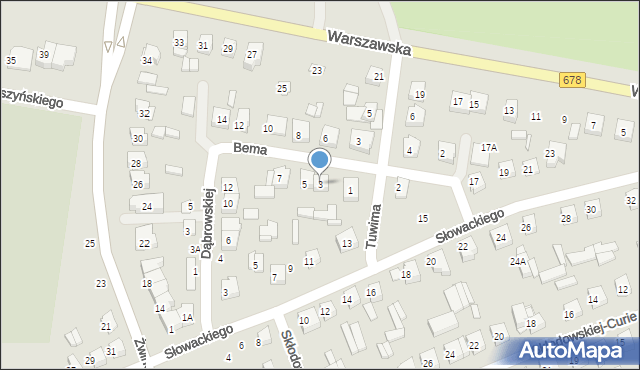 Wysokie Mazowieckie, Bema Józefa, gen., 3, mapa Wysokie Mazowieckie