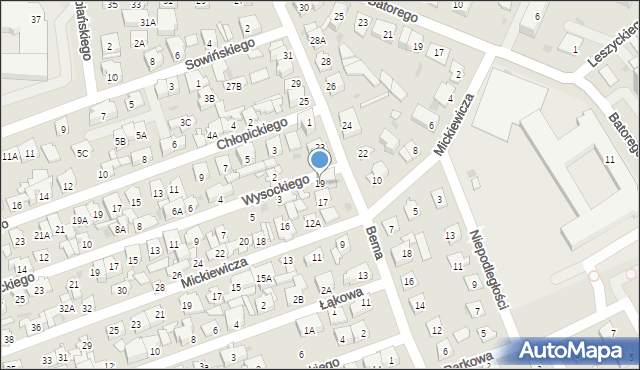 Ząbki, Bema Józefa, gen., 19, mapa Ząbki