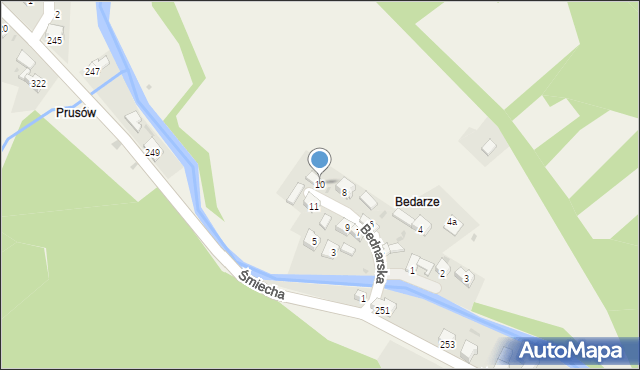 Żabnica, Bednarska, 10, mapa Żabnica