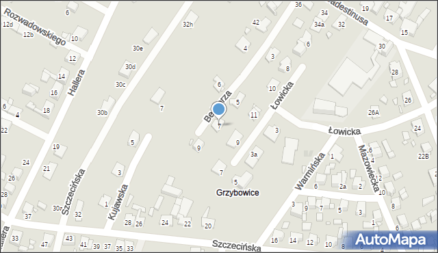 Zabrze, Bednorza Roberta, prof., 7, mapa Zabrza