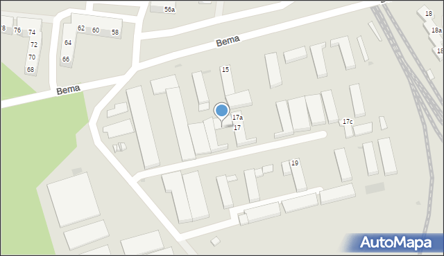 Żagań, Bema Józefa, gen., 15b, mapa Żagań