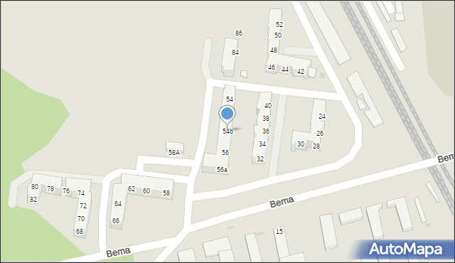 Żagań, Bema Józefa, gen., 54b, mapa Żagań