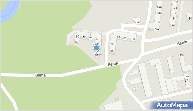 Żagań, Bema Józefa, gen., 68, mapa Żagań