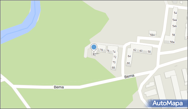 Żagań, Bema Józefa, gen., 82, mapa Żagań