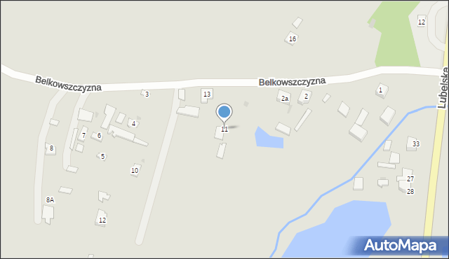 Zaklików, Belkowszczyzna, 11, mapa Zaklików