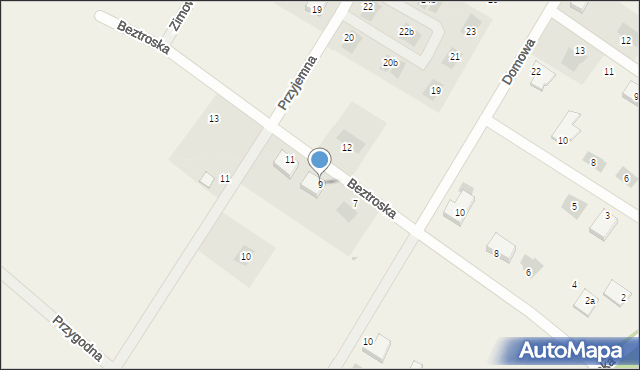 Załom, Beztroska, 9, mapa Załom