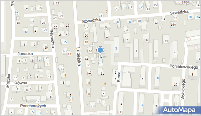 Zamość, Bema Józefa, gen., 15, mapa Zamościa
