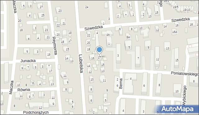 Zamość, Bema Józefa, gen., 17, mapa Zamościa