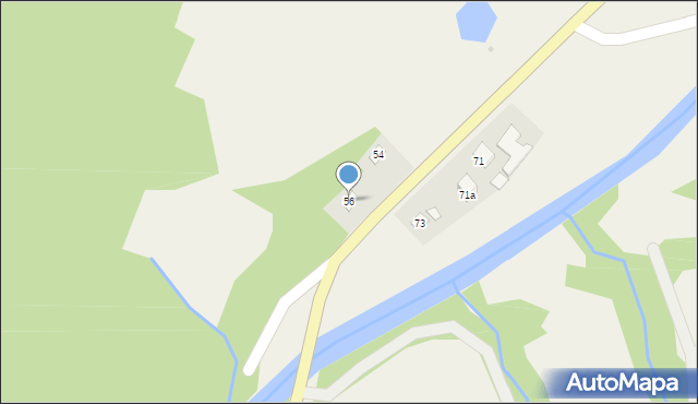 Baligród, Bieszczadzka, 56, mapa Baligród