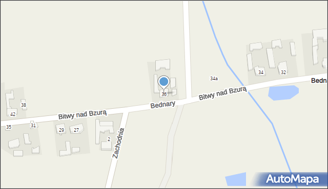 Bednary, Bitwy nad Bzurą, 36, mapa Bednary