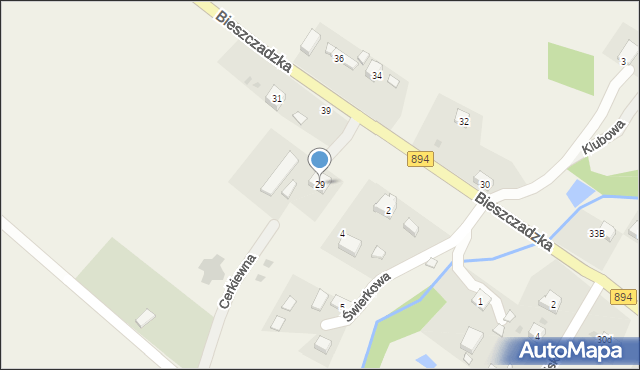 Berezka, Bieszczadzka, 29, mapa Berezka