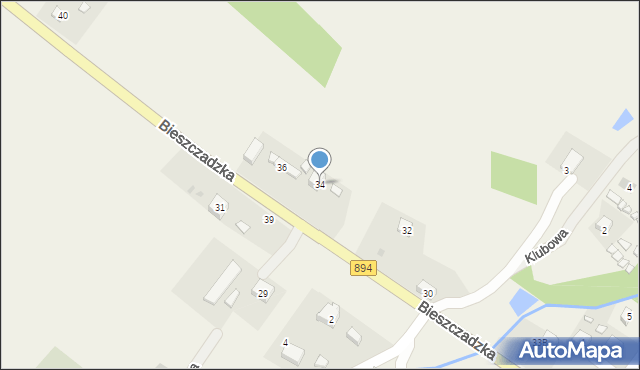 Berezka, Bieszczadzka, 34, mapa Berezka