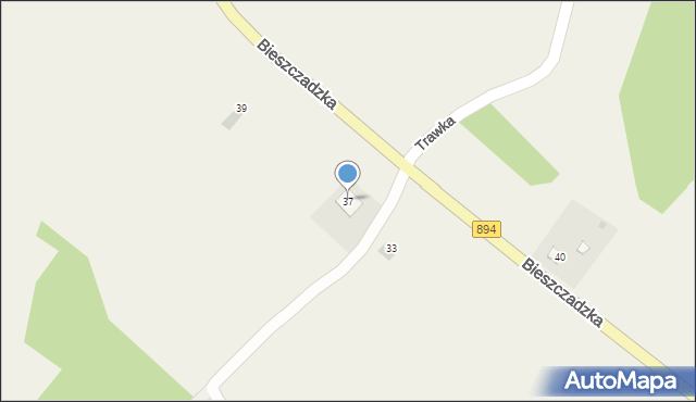 Berezka, Bieszczadzka, 37, mapa Berezka