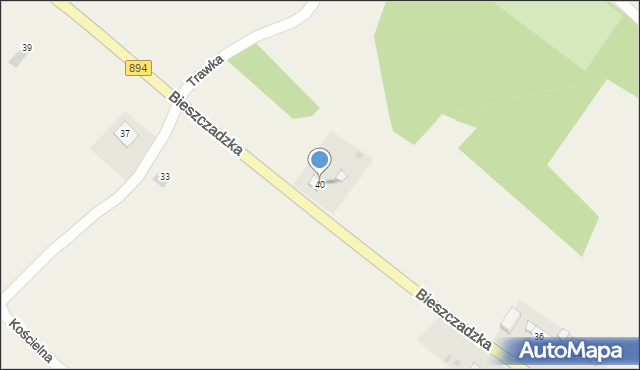 Berezka, Bieszczadzka, 40, mapa Berezka
