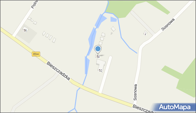Berezka, Bieszczadzka, 54, mapa Berezka