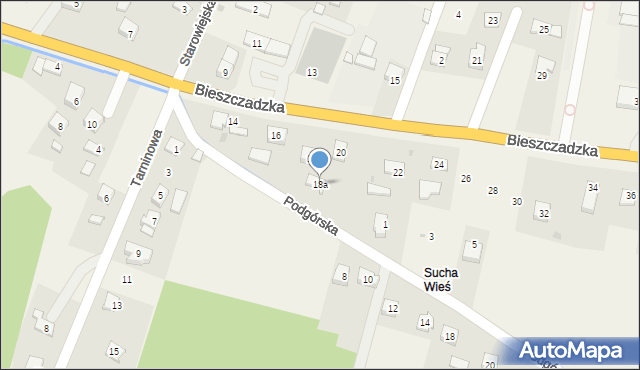 Besko, Bieszczadzka, 18a, mapa Besko