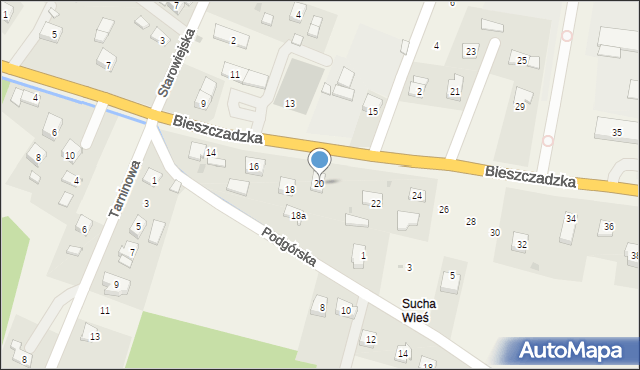 Besko, Bieszczadzka, 20, mapa Besko