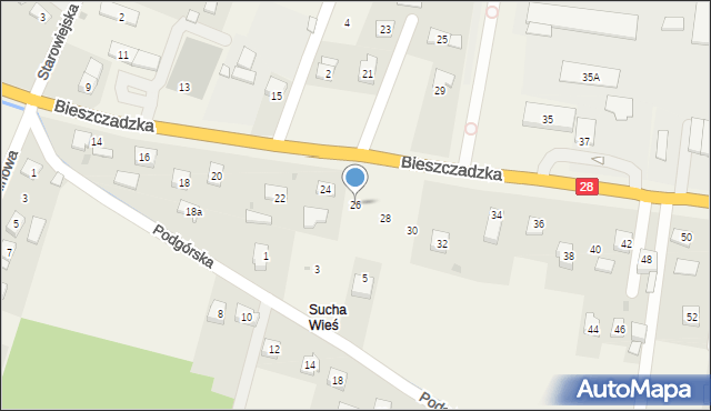 Besko, Bieszczadzka, 26, mapa Besko