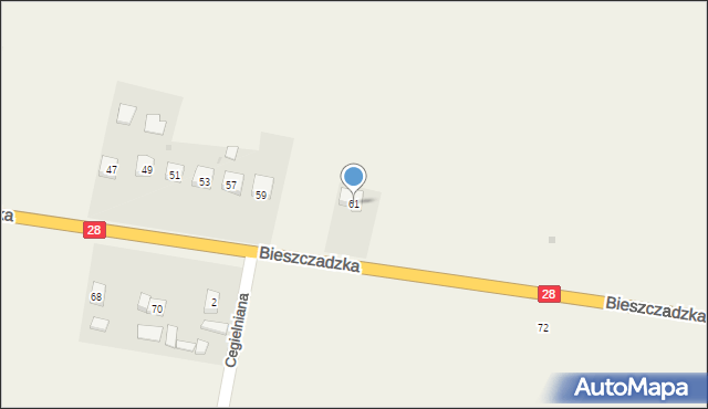 Besko, Bieszczadzka, 61, mapa Besko