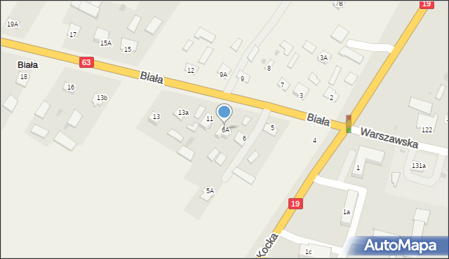 Biała, Biała, 6A, mapa Biała
