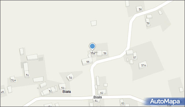 Biała, Biała, 55a, mapa Biała