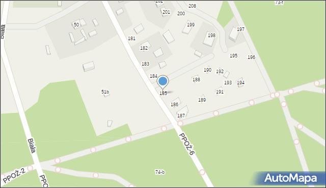 Biała, Biała, 185, mapa Biała
