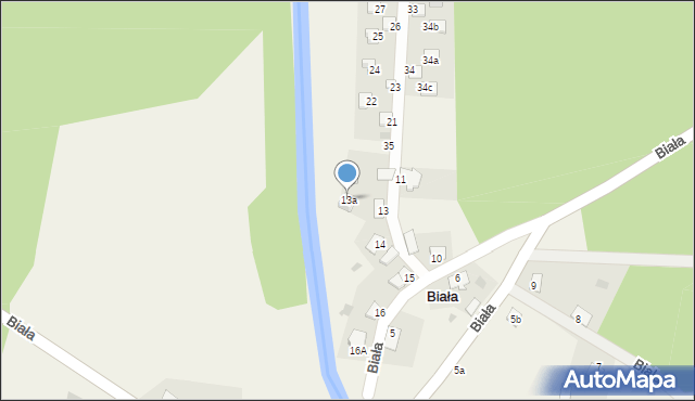 Biała, Biała, 13a, mapa Biała