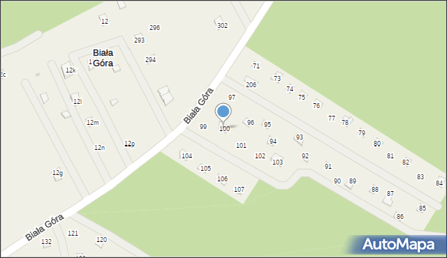 Biała Góra, Biała Góra, 100, mapa Biała Góra