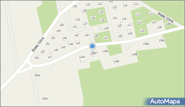 Biała Góra, Biała Góra, 116h, mapa Biała Góra