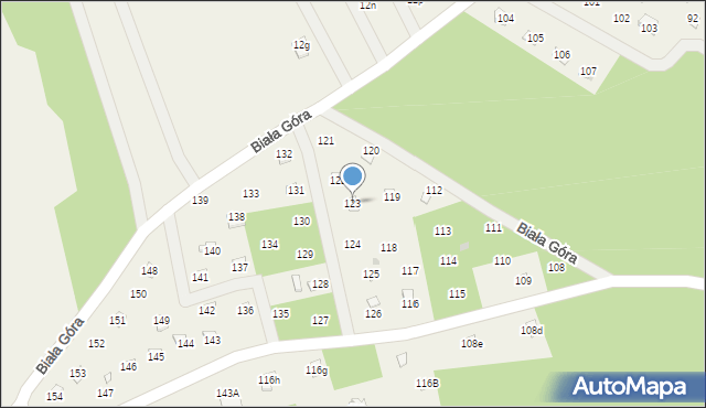 Biała Góra, Biała Góra, 123, mapa Biała Góra