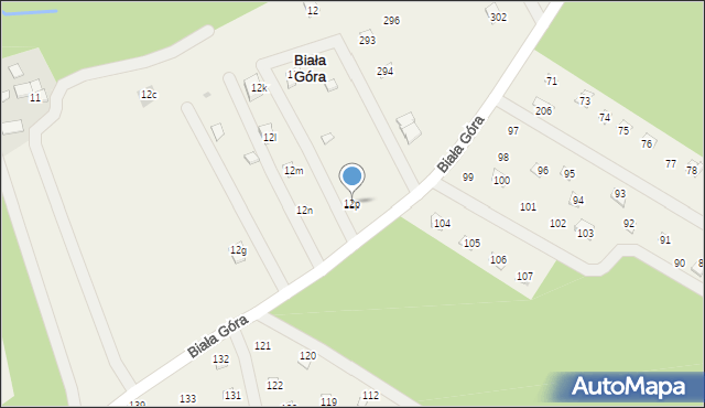 Biała Góra, Biała Góra, 12p, mapa Biała Góra