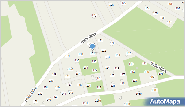 Biała Góra, Biała Góra, 131, mapa Biała Góra