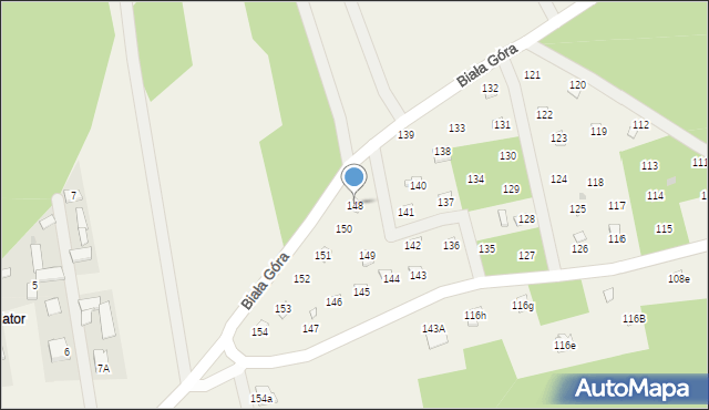 Biała Góra, Biała Góra, 148, mapa Biała Góra