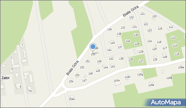 Biała Góra, Biała Góra, 150, mapa Biała Góra