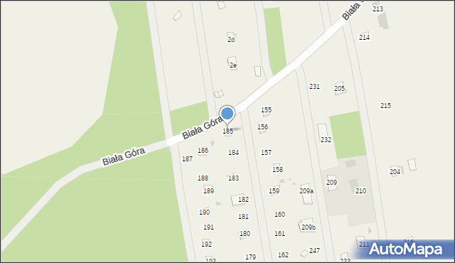 Biała Góra, Biała Góra, 185, mapa Biała Góra