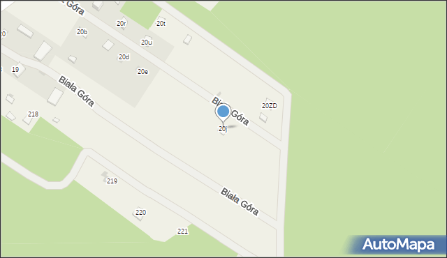 Biała Góra, Biała Góra, 20j, mapa Biała Góra