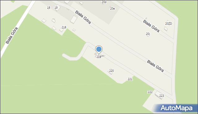 Biała Góra, Biała Góra, 219, mapa Biała Góra