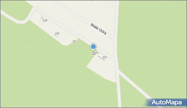 Biała Góra, Biała Góra, 222, mapa Biała Góra
