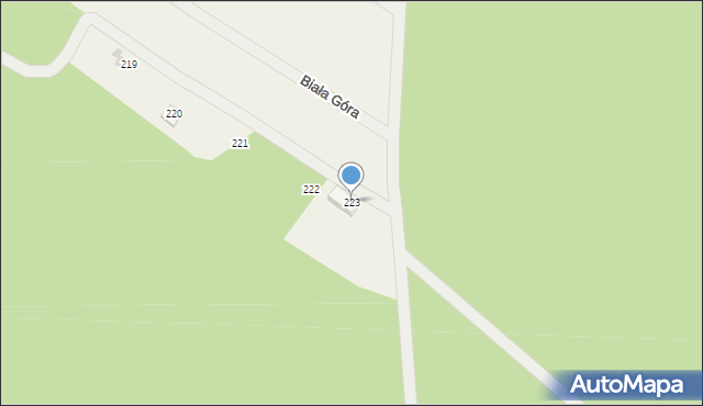 Biała Góra, Biała Góra, 223, mapa Biała Góra