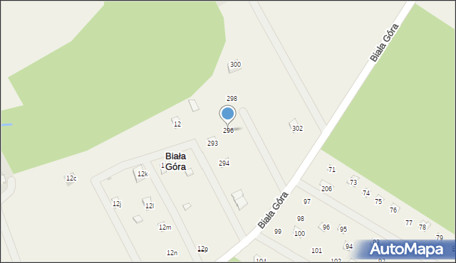 Biała Góra, Biała Góra, 296, mapa Biała Góra
